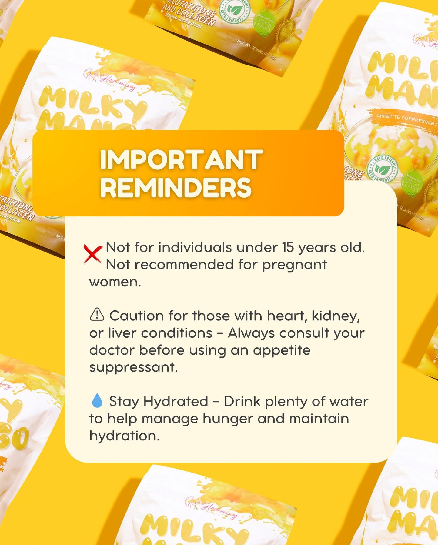 Glowming Milky Mango Appetite Suppresant Drink by Cris Cosmetics 10s