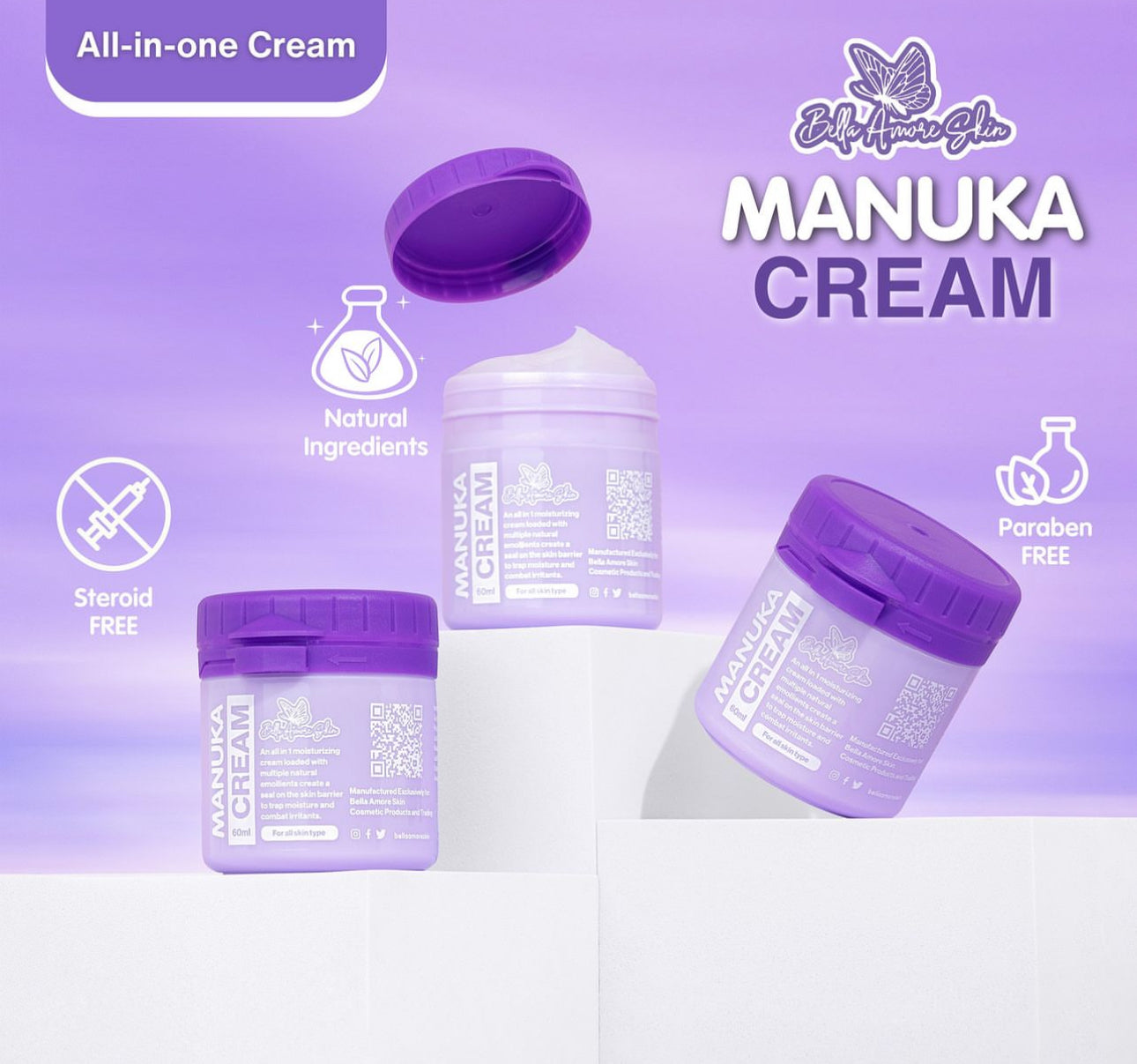 Bella Amore Skin Manuka Cream 60ml