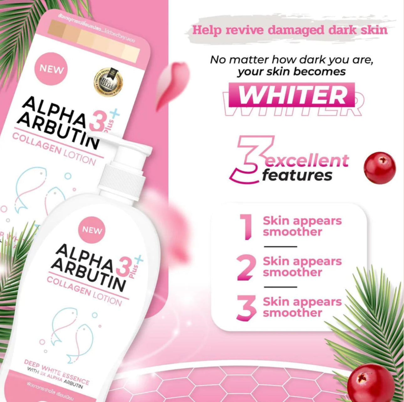 Alpha Arbutin Collagen Lotion Deep White Essence by Precious Skin Thailand 500ml