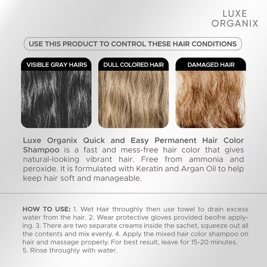 Luxe Organix Hair Color Shampoo Chestnut Brown 200ml