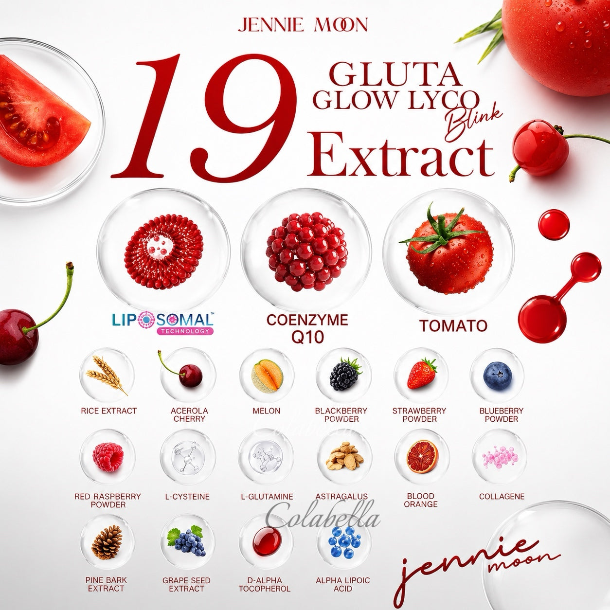 Jennie Moon Gluta Glow Lyco Blink Beauty Supplement (30 Sachets)