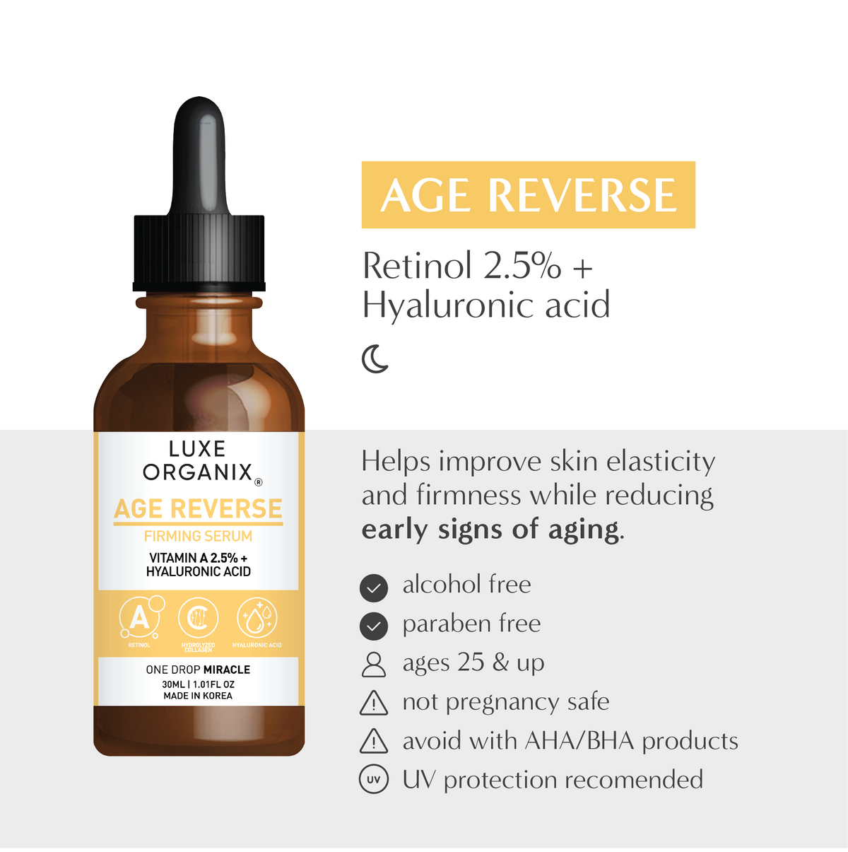 Luxe Organix Age Reverse Collagen Glow Serum (Choose a Size)