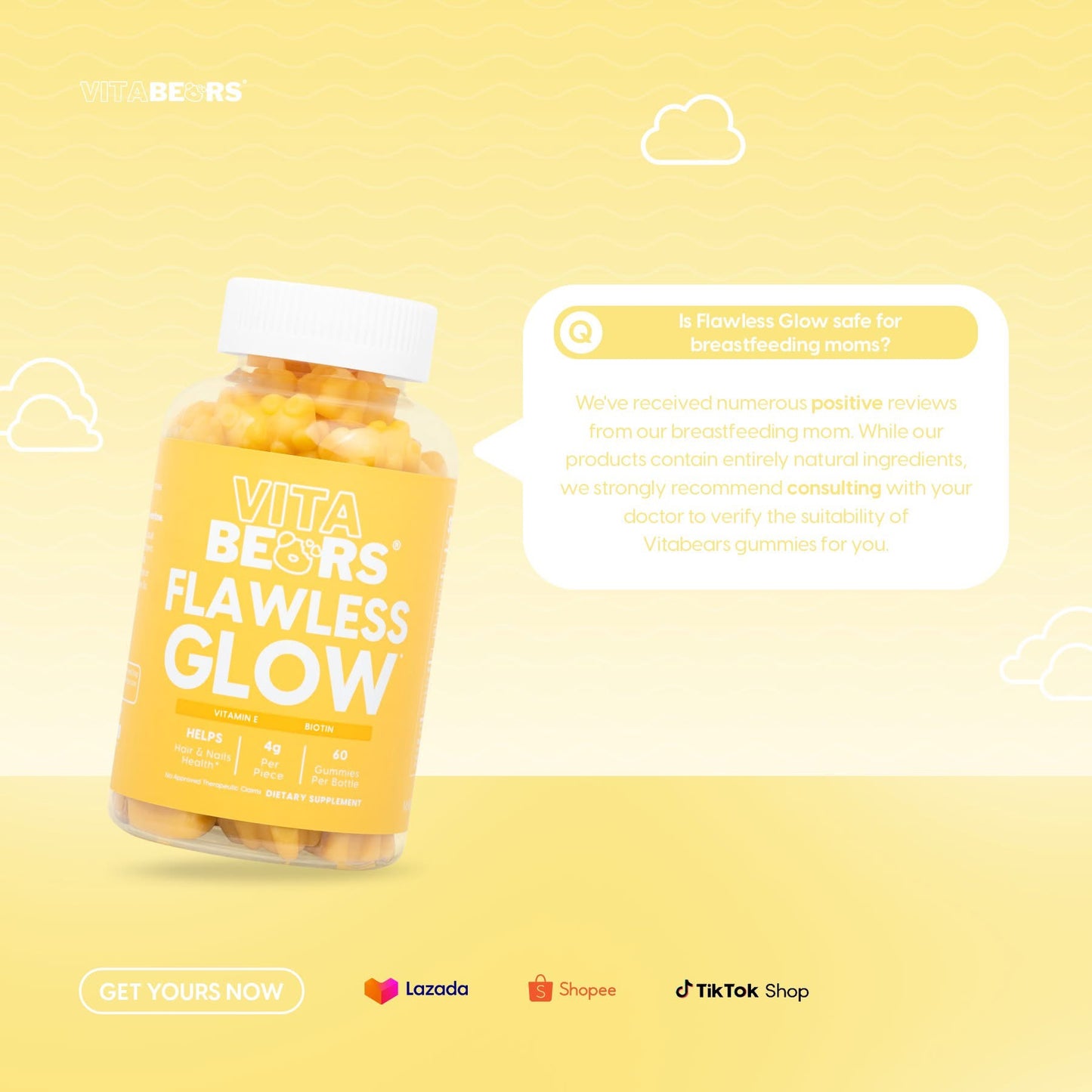 Vitabears Flawless Glow 60 Gummies