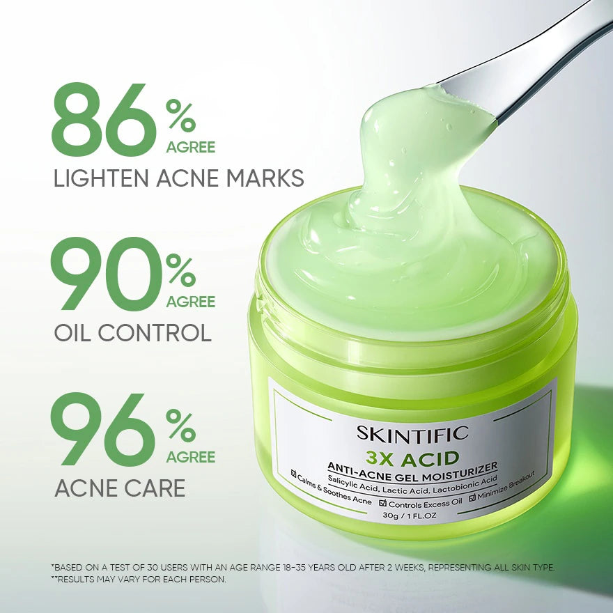 SKINTIFIC 3X Acid Anti-Acne Gel Moisturizer 30g