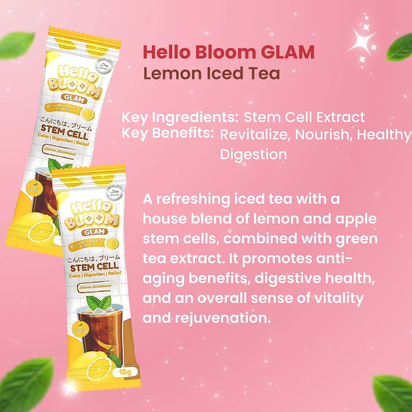 Hello Bloom Glam Stem Cell Drinks (Choose a Flavor)