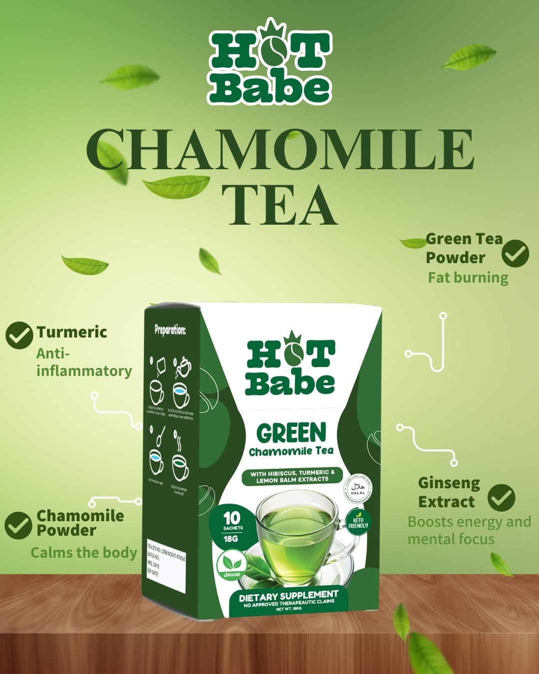 Hot Babe Green Series Drinks by Kiray (Choose a Flavor)