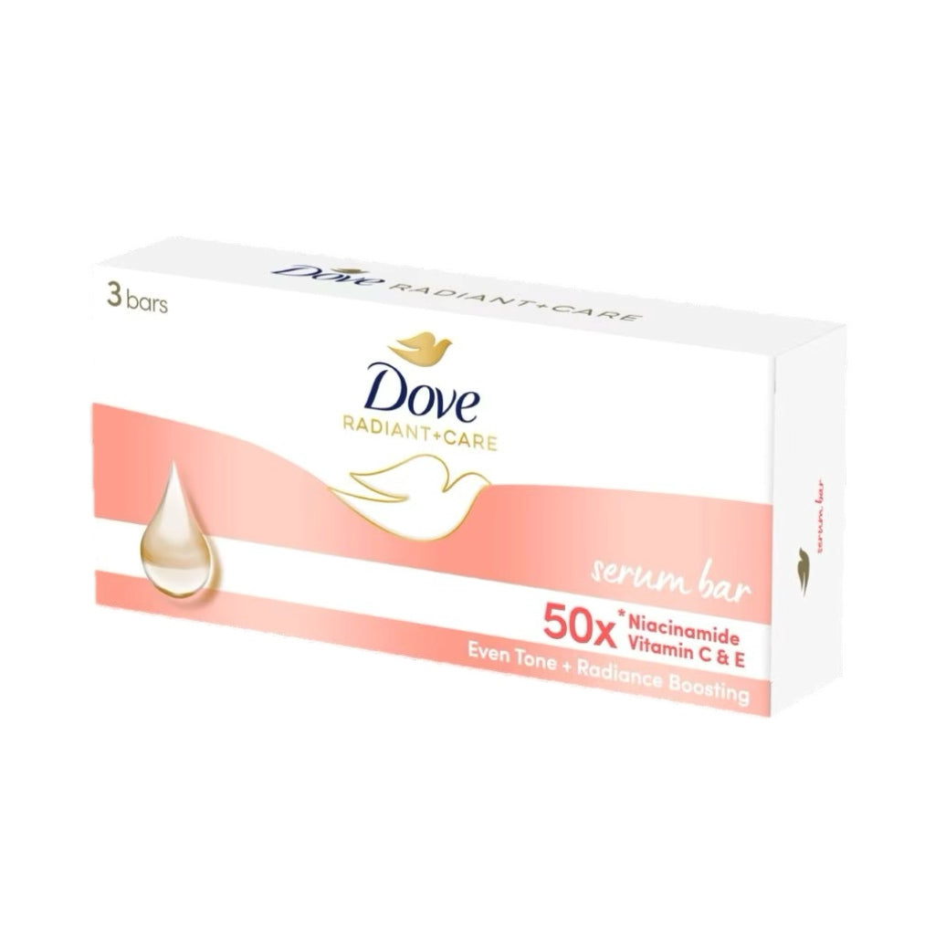 Dove Radiant + Care Serum Bar Niacinamide and Vitamin C&E 90g (3 bars)