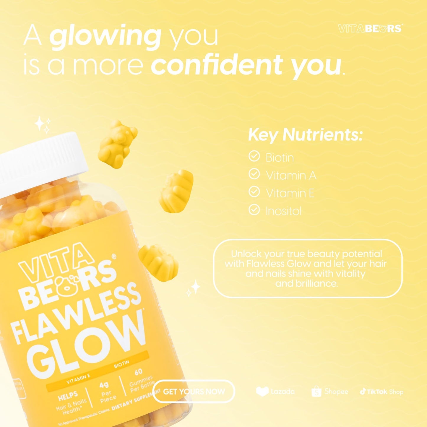 Vitabears Flawless Glow 60 Gummies