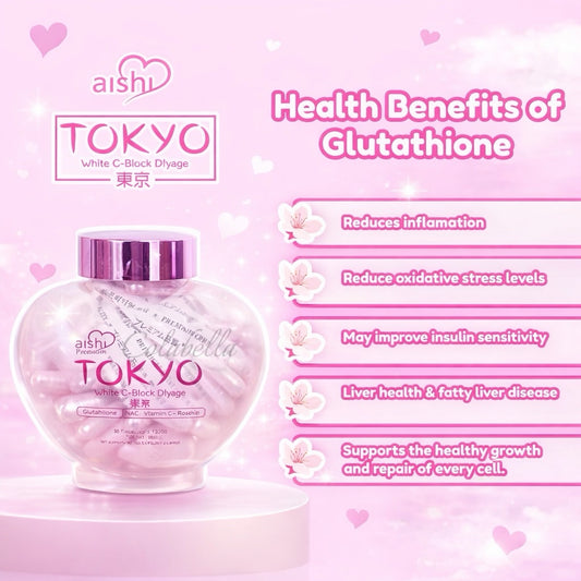 Aishi Premium Tokyo White C-Block Dyfage Glutathione (60 Capsules)