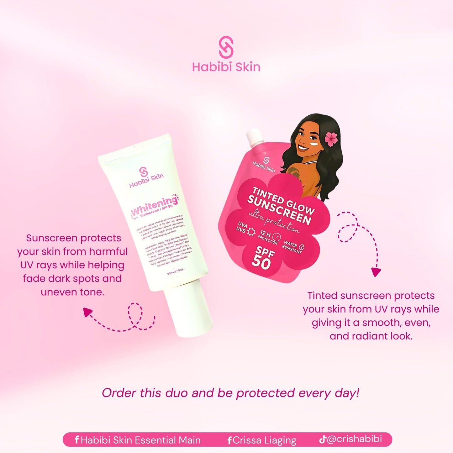 Habibi Whitening Sunscreen SPF50 50ml