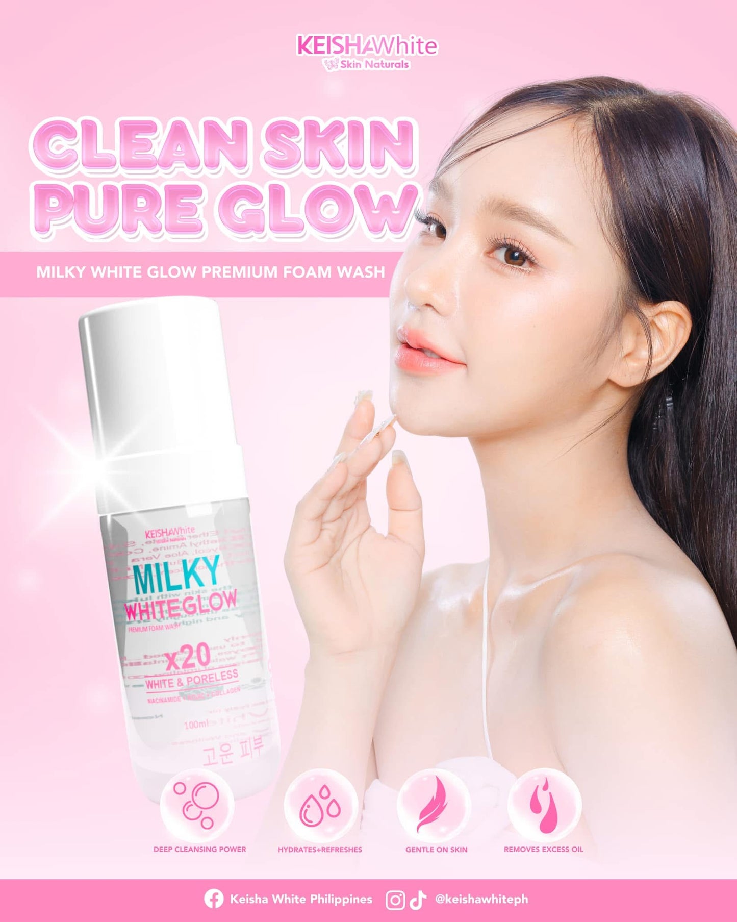 Keisha White Milky White Glow Premium Foam Wash 100ml