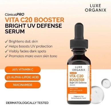 Luxe Organix ClinicalPRO Vita C20 Booster Bright UV Defense Serum (Choose a Size)