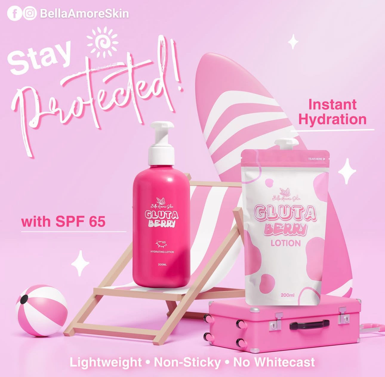 Bella Amore Skin Gluta Berry SPF65 Hydrating Lotion 200ml