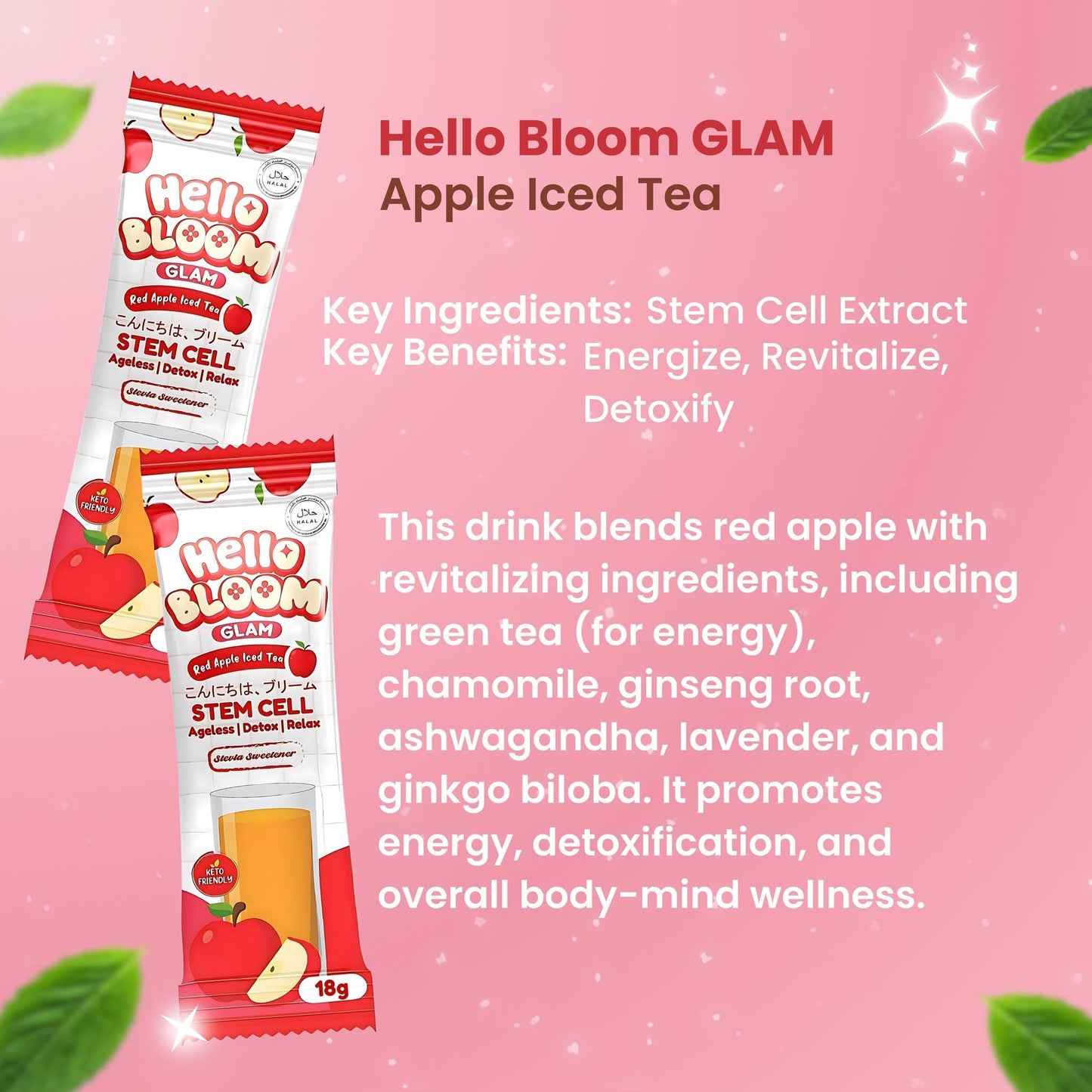 Hello Bloom Glam Stem Cell Drinks (Choose a Flavor)