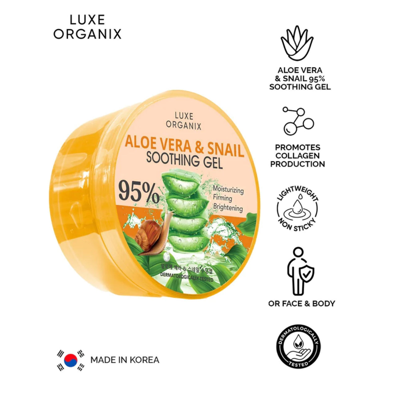 Luxe Organix Aloe Vera & Snail Soothing Gel (Choose a Variant)