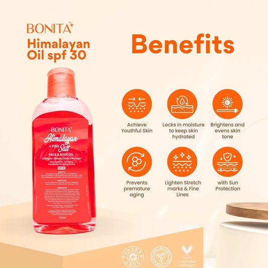 Bonita Himalayan Pink Salt Face & Body Oil SPF30 100ml