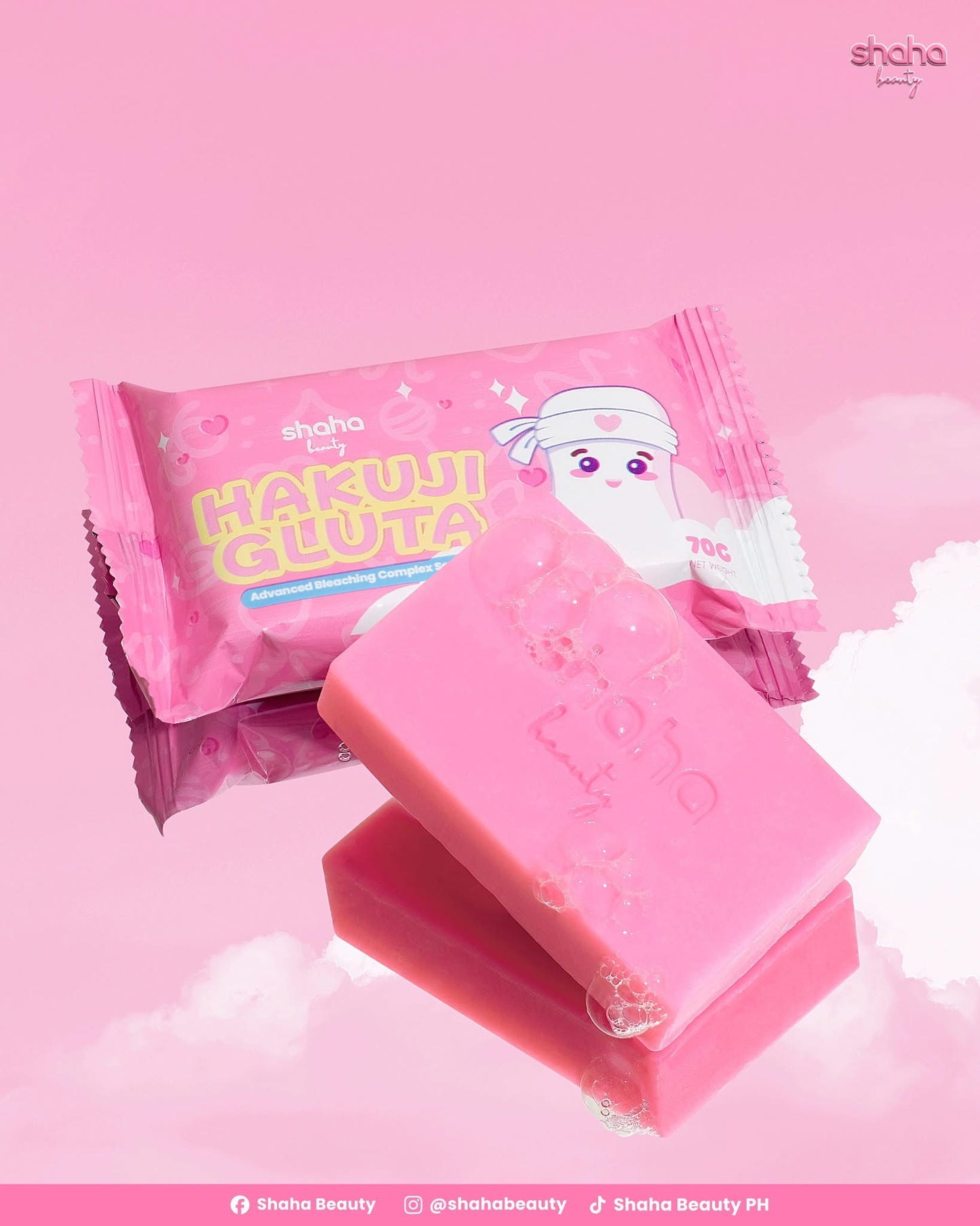 Shaha Beauty Hakuji Gluta Advanced Bleaching Complex Soap (3 x 70g)