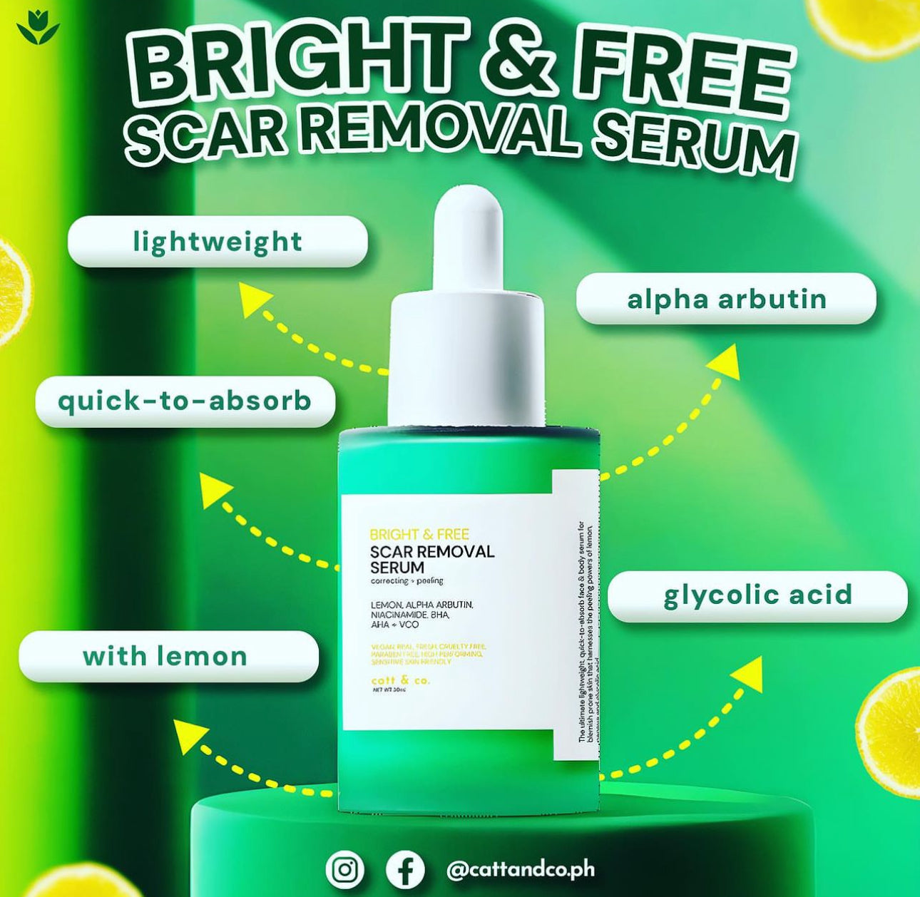Catt & Co. Bright & Free Scar Removal Serum (Correcting + Peeling) 30ml