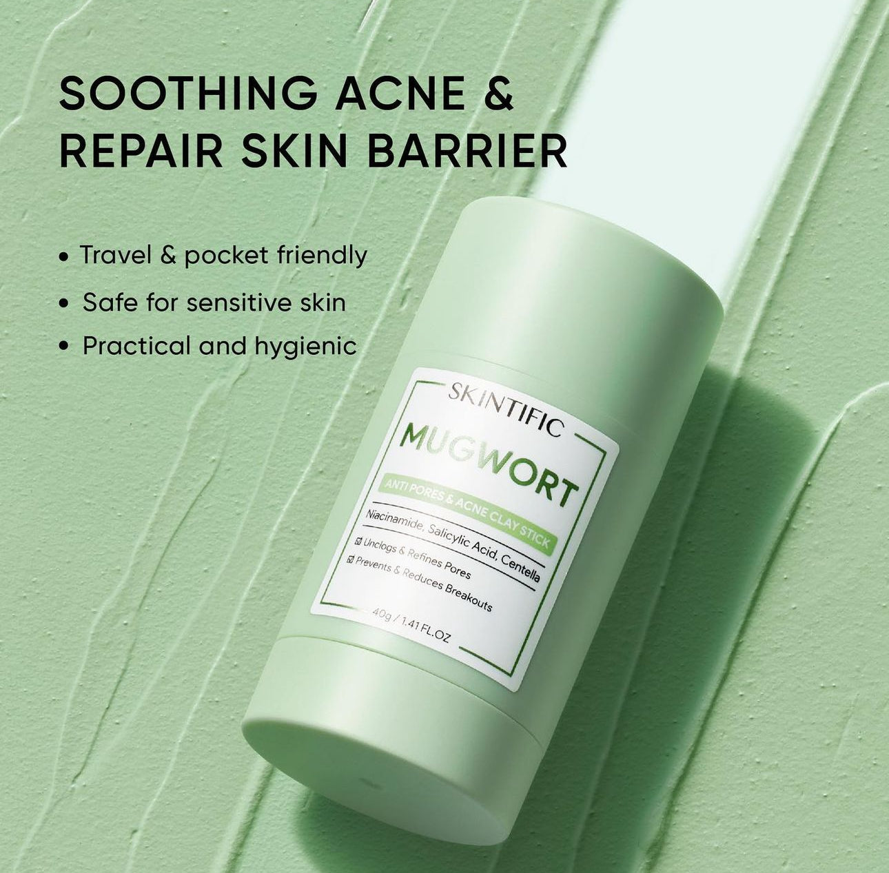 SKINTIFIC Mugwort Acne Clay Stick 40g