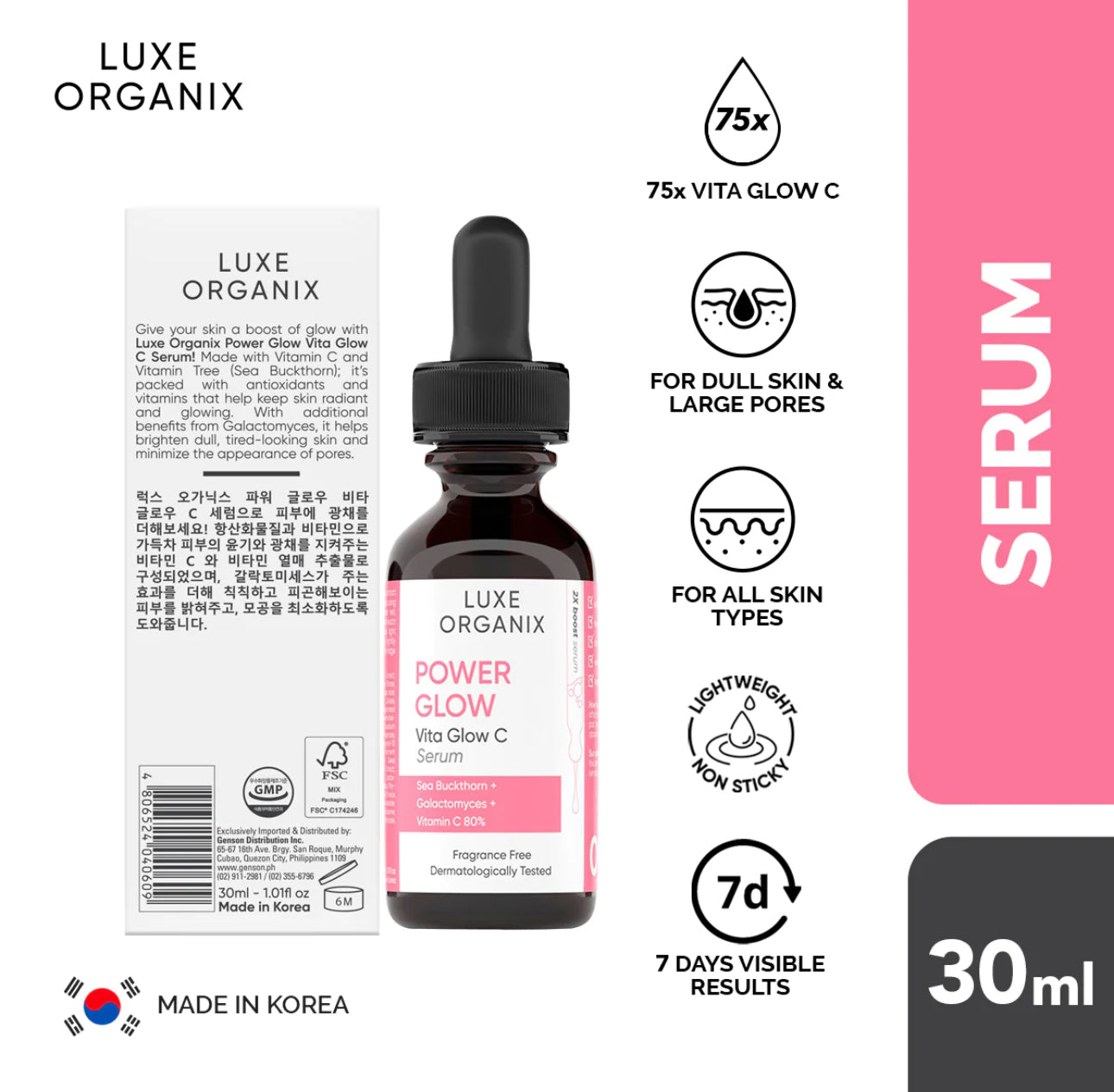 Luxe Organix Power Glow Serum (Choose a Size)