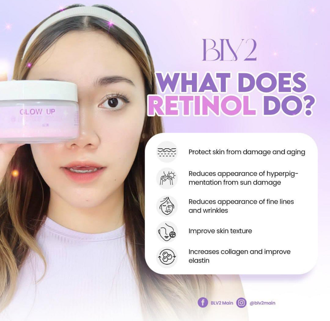 BLV2 Glow Up Sleeping Mask (Retinol + Hyaluronic Acid) 300g