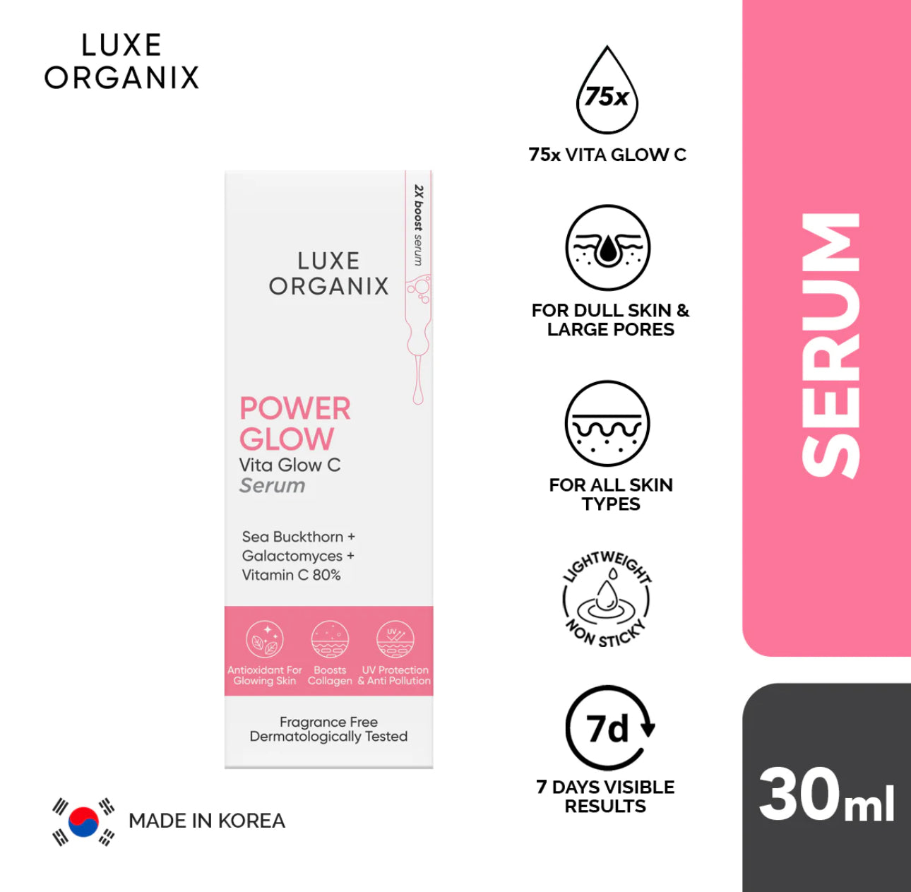 Luxe Organix Power Glow Serum (Choose a Size)