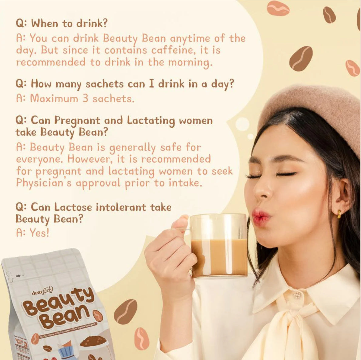 Dear Face Coffee Bean Drink 10s