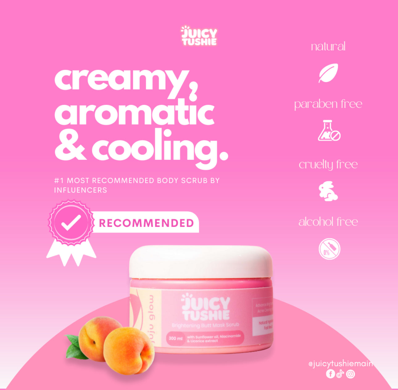 Juicy Tushie Brightening Butt Mask Scrub 300ml