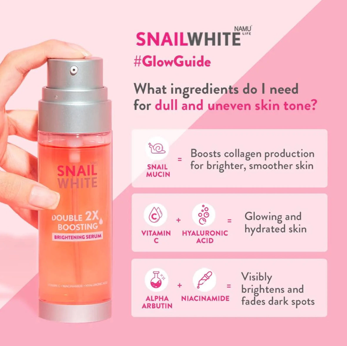 SNAILWHITE Double Boosting Brightening Serum 40ml + 40ml