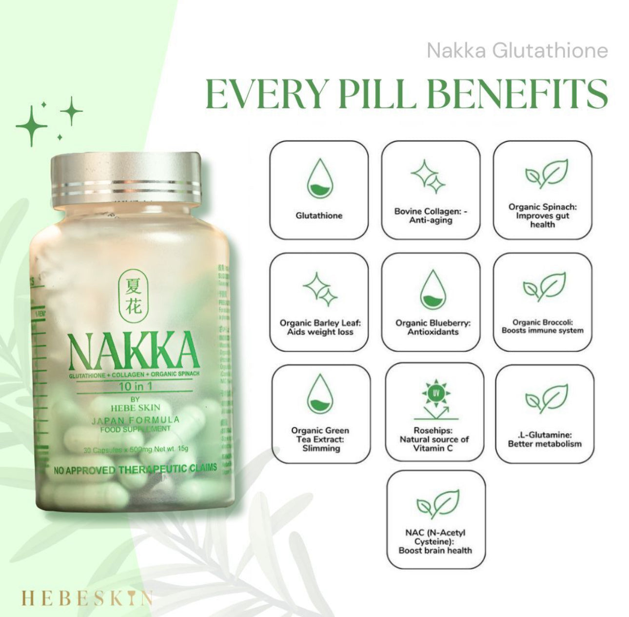 Nakka Glutathione by HebeSkin 30capsules