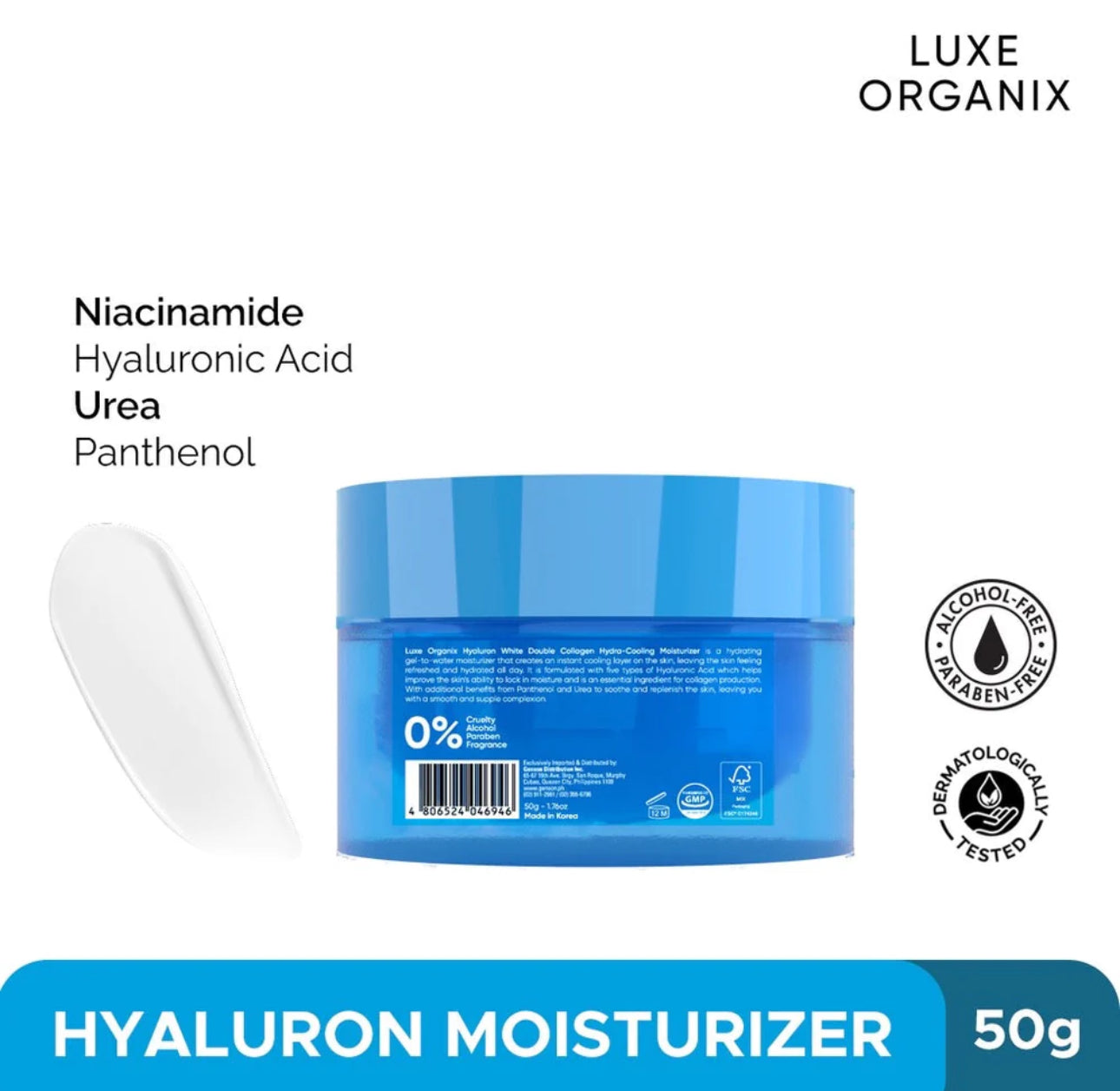 Luxe Organix Hyaluron White Double Collagen Hydra-Cooling Moisturizer 50ml