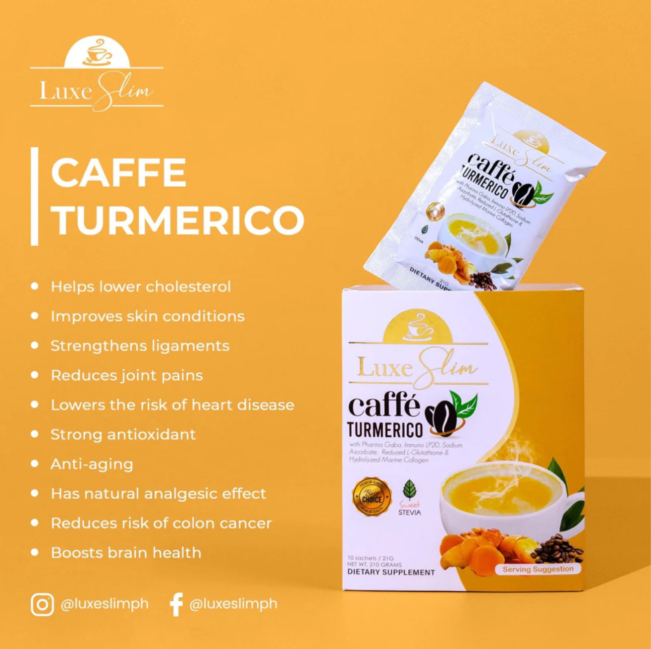 Luxe Slim Caffe Turmerico 10s