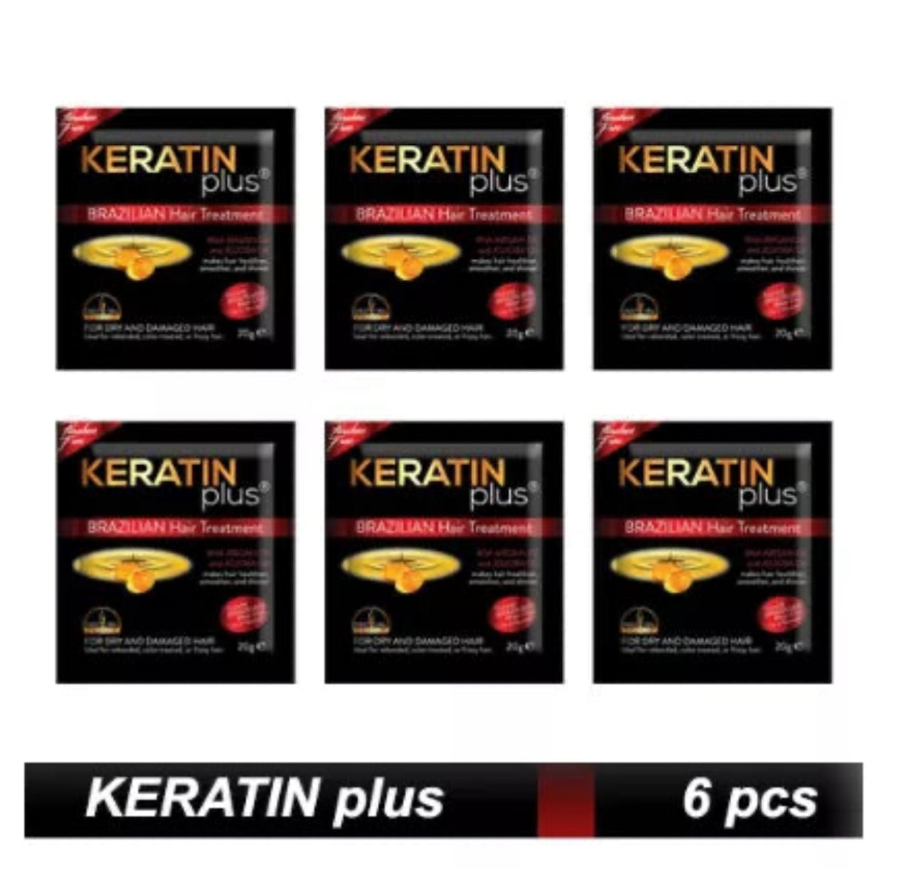 Keratin Plus Black Brazilian Hair Treatment 6 sachets