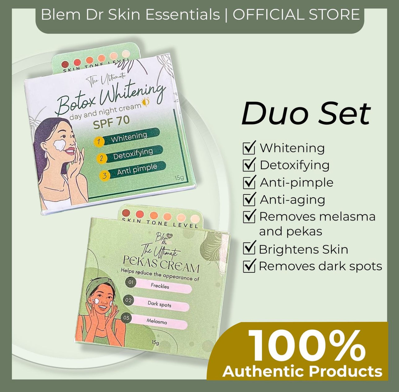 Blem Dr. The Ultimate Botox Whitening Day and Night Cream SPF70 15g