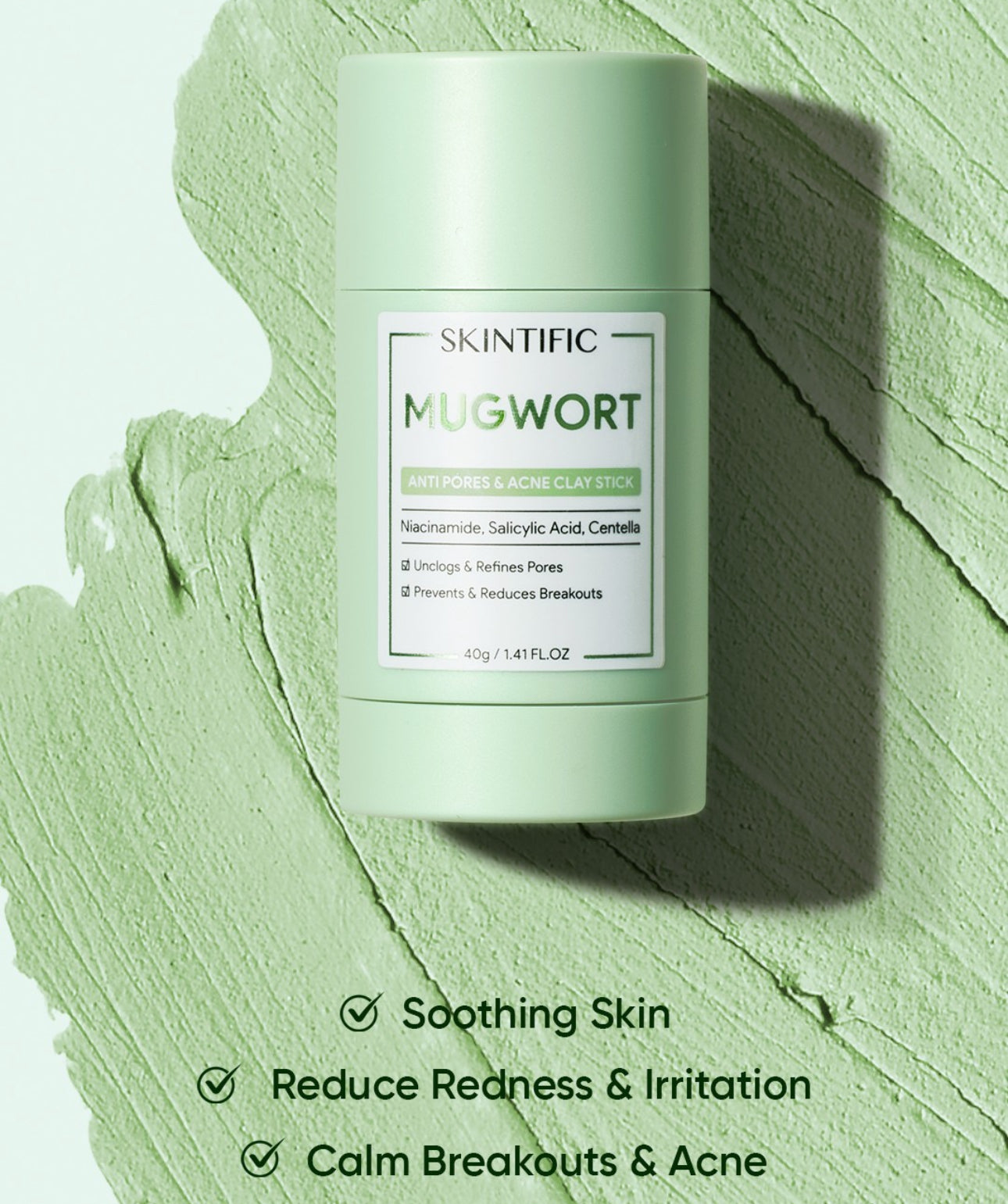 SKINTIFIC Mugwort Acne Clay Stick 40g