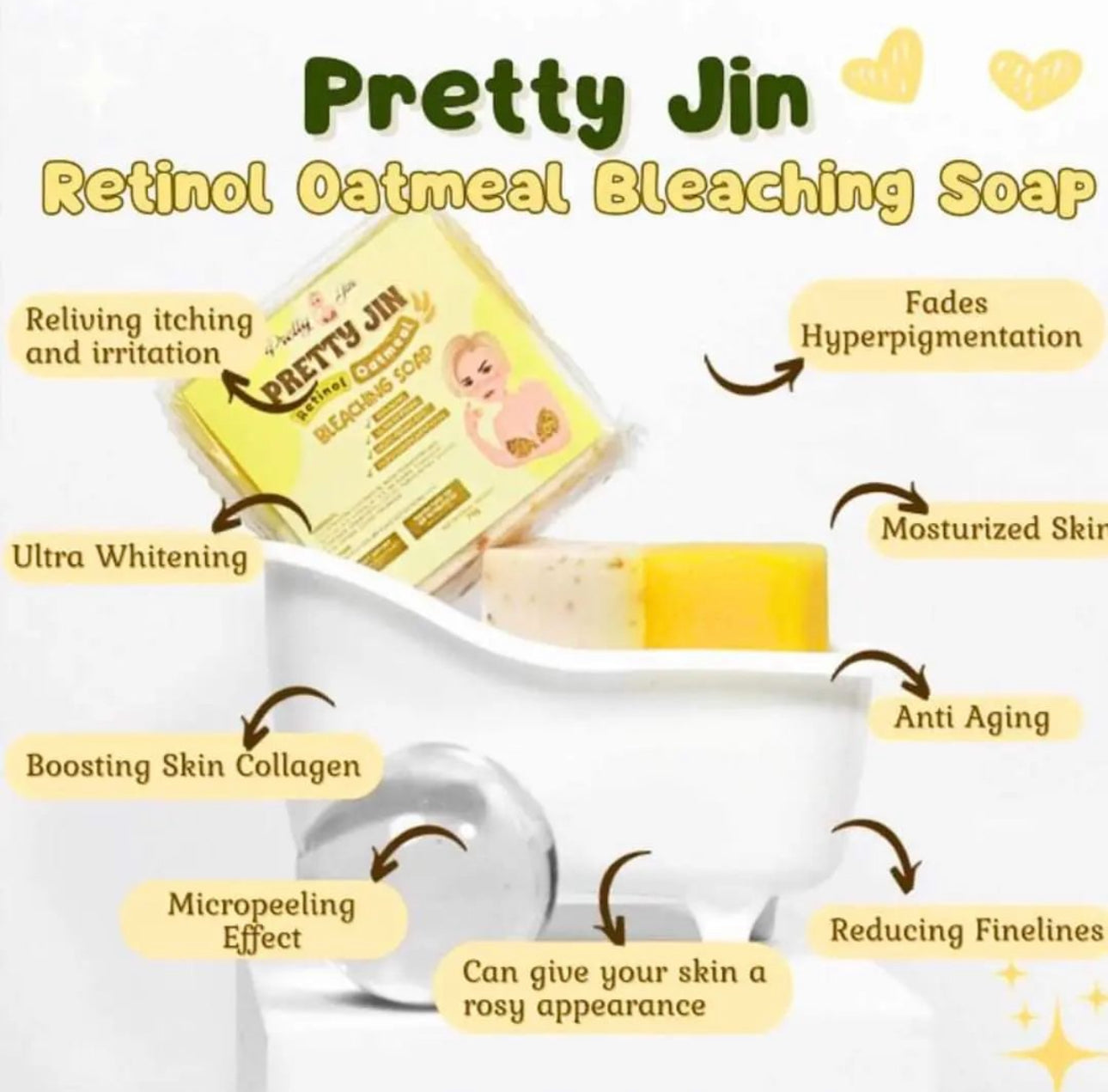 Pretty Jin Retinol Oatmeal Bleaching Soap 70g