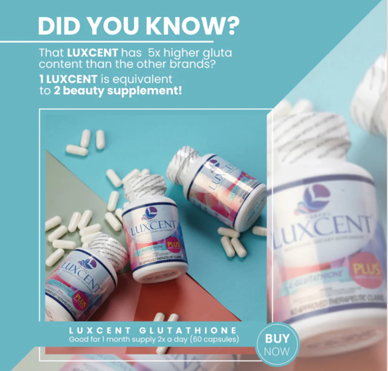 Luxcent High Potency L Glutathione Complex Plus Marine Collagen 60capsules