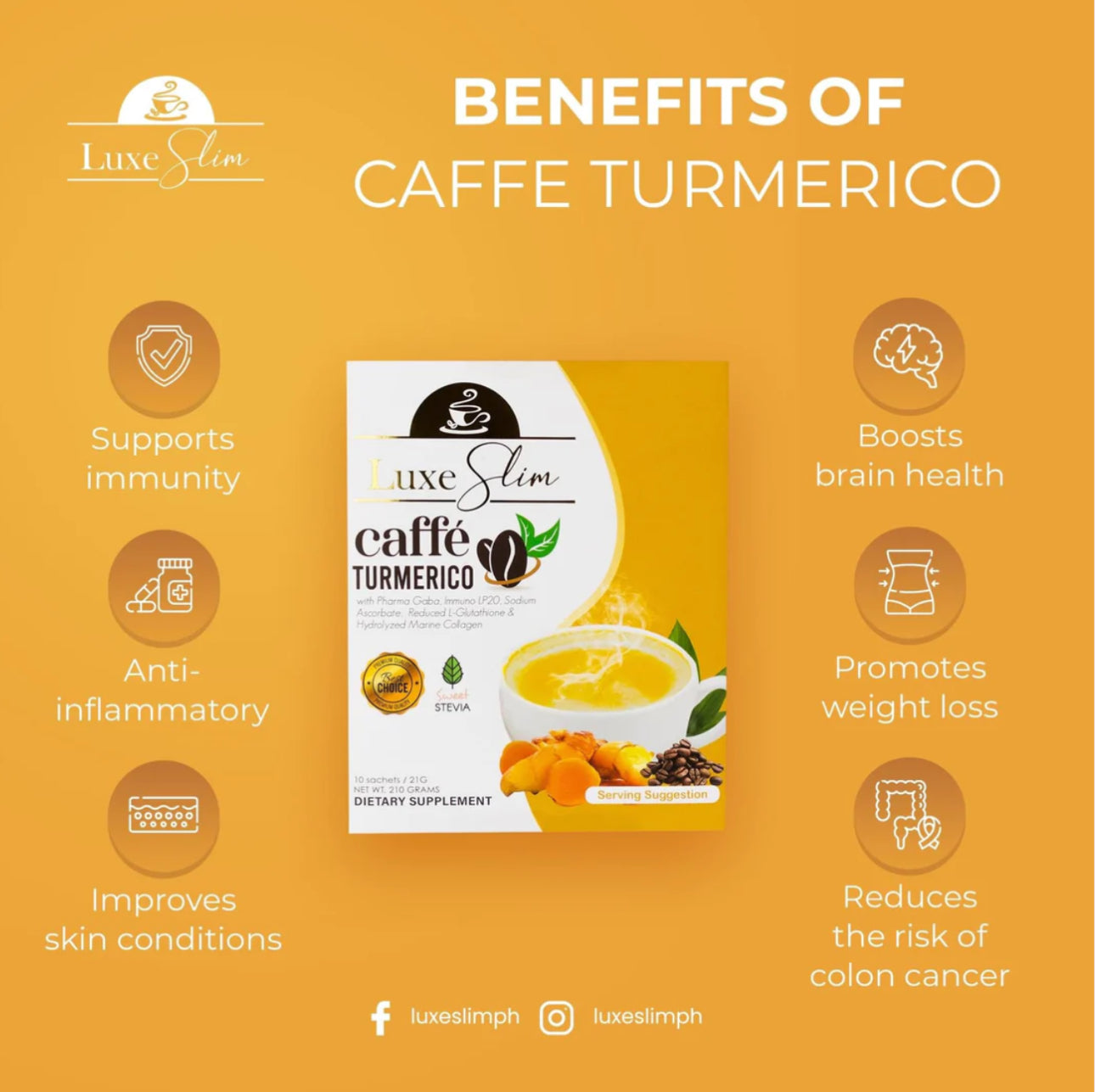 Luxe Slim Caffe Turmerico 10s