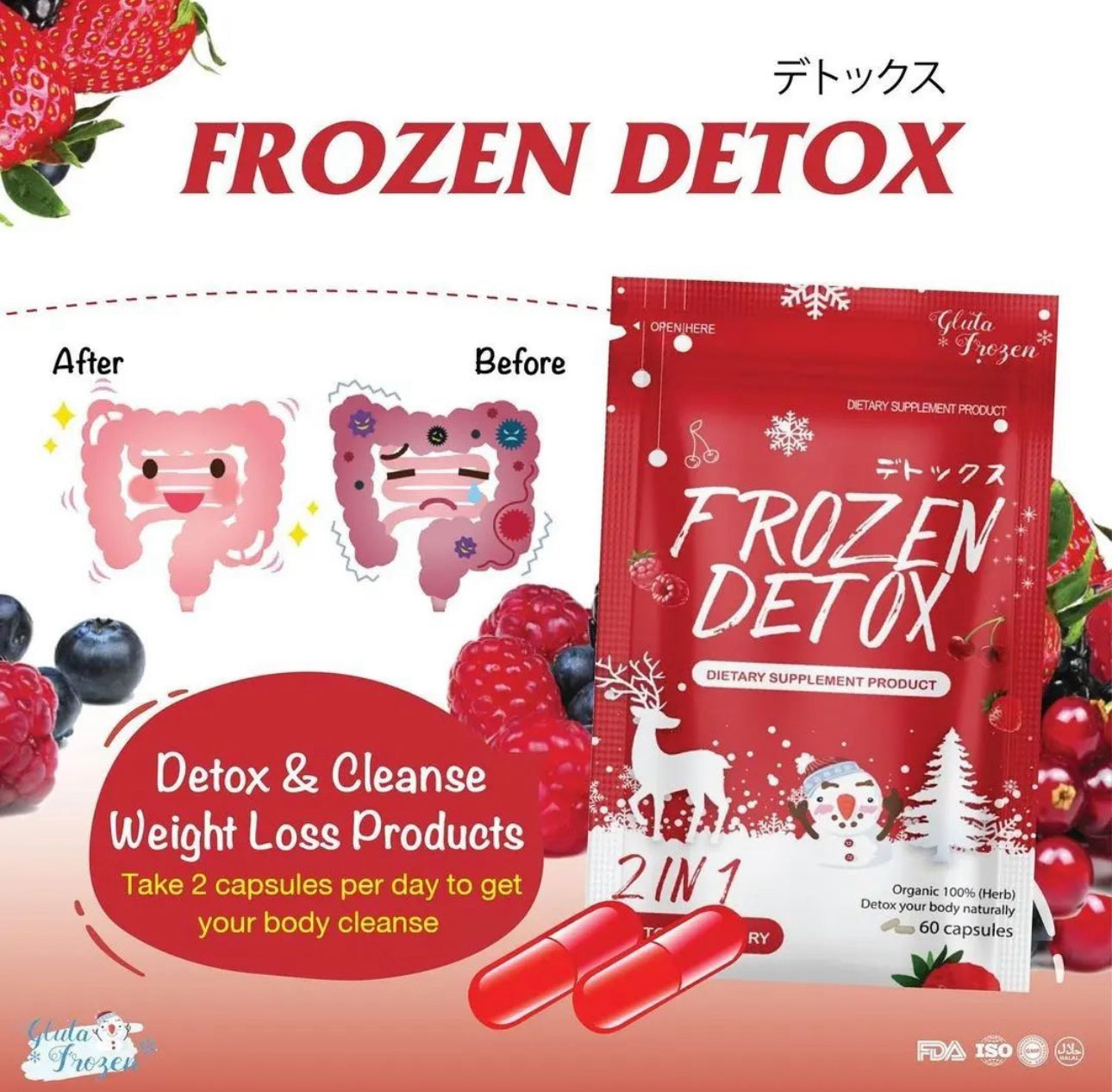 Frozen Detox 2in1 Detox & Fiberry (60 capsules)