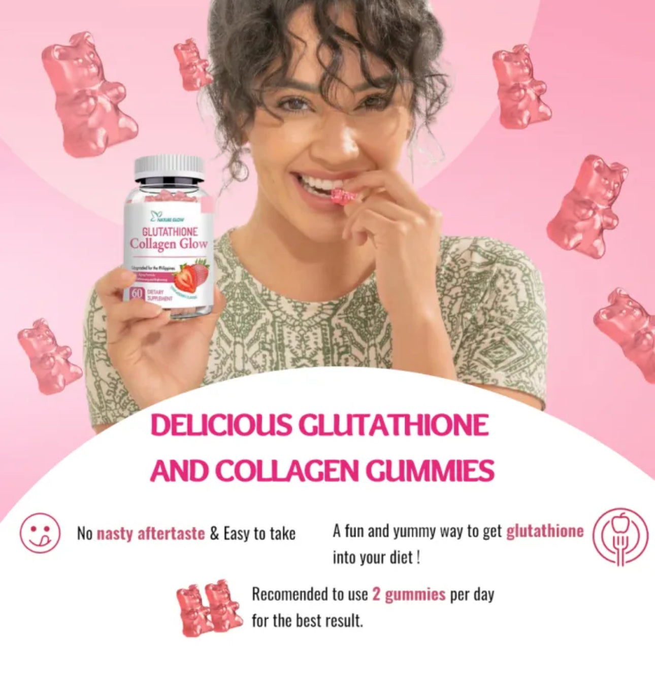 Nature Glow Gluta Collagen Glow 60gummies (Choose Flavour)