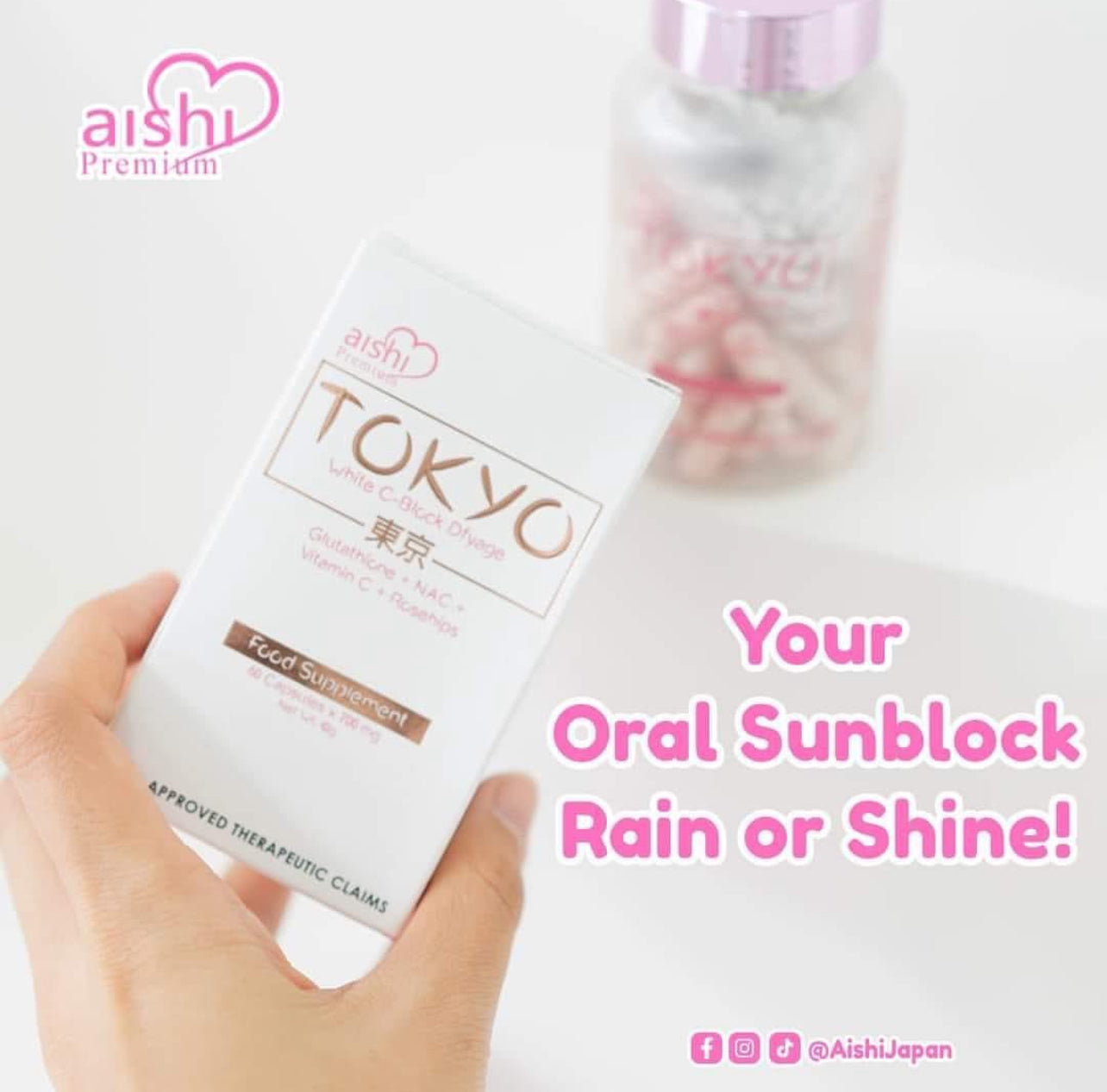 Aishi Premium Tokyo White C-Block Dyfage Glutathione (60 Capsules)