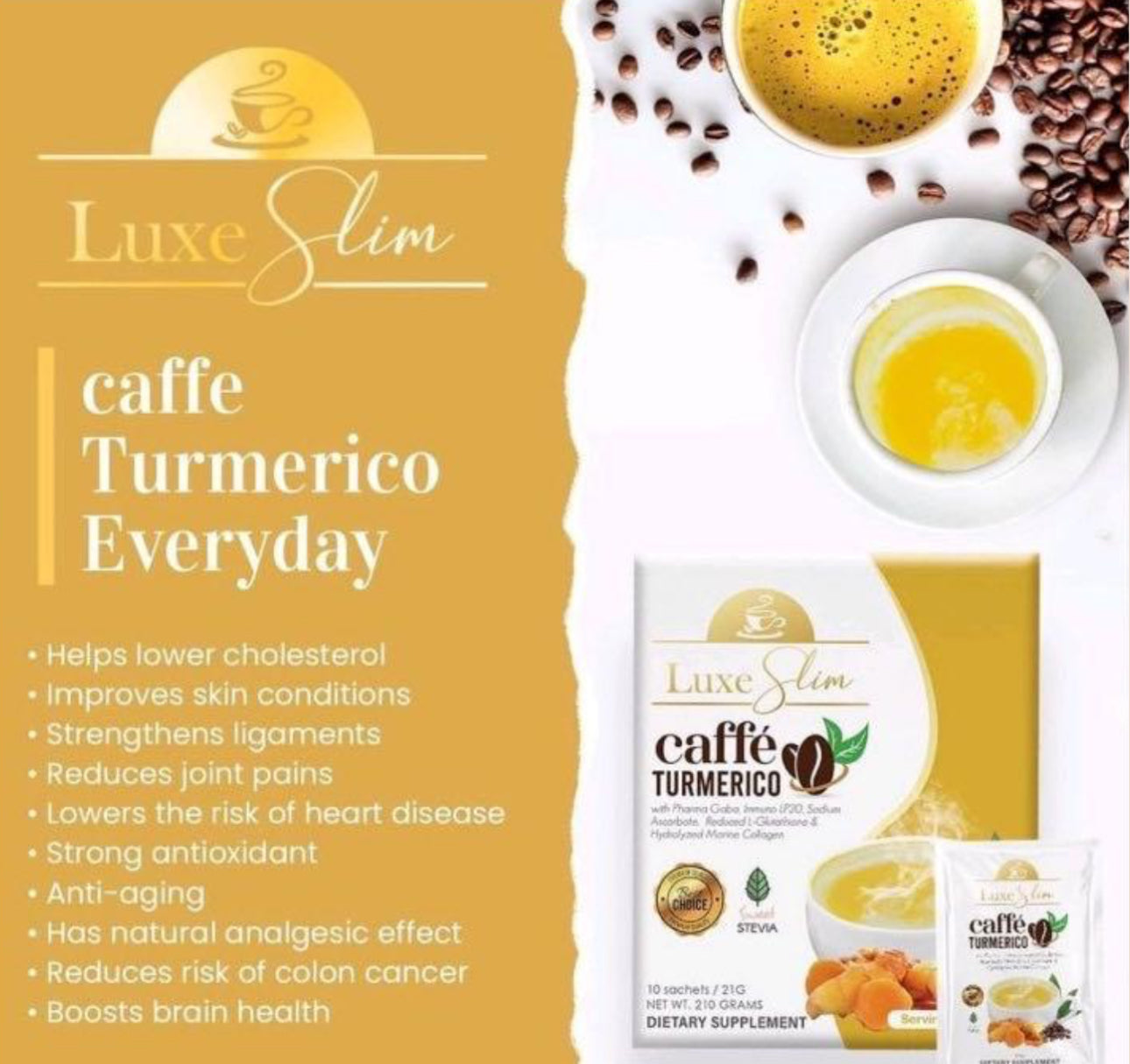 Luxe Slim Caffe Turmerico 10s