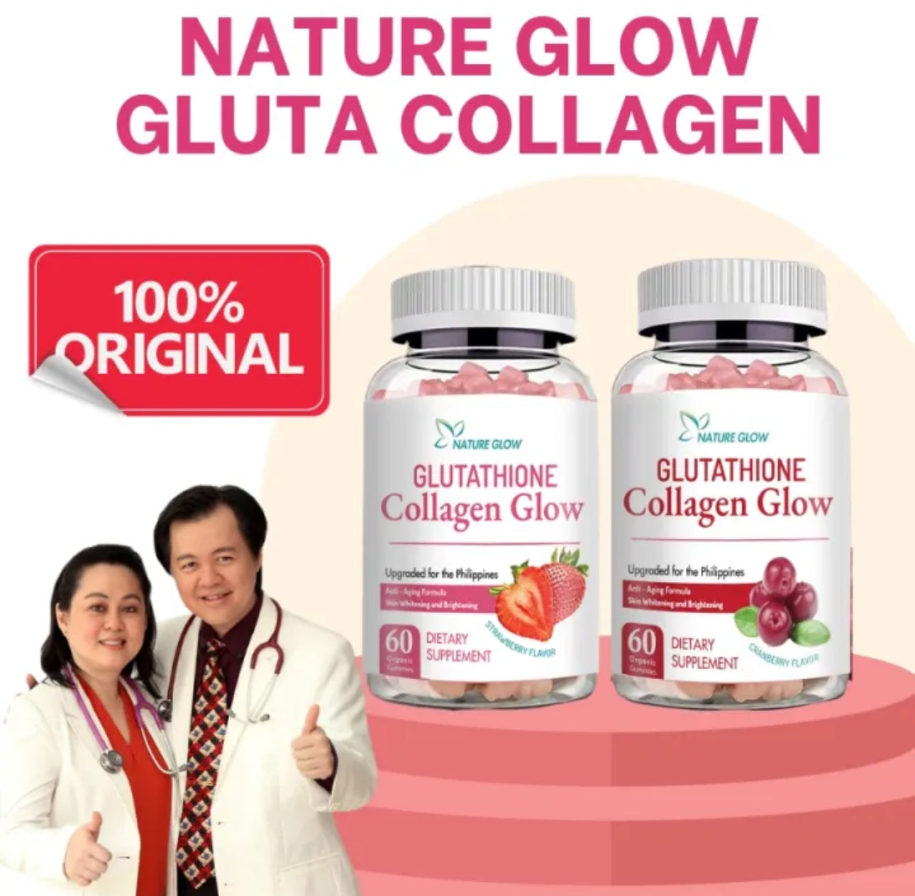 Nature Glow Gluta Collagen Glow 60gummies (Choose Flavour)