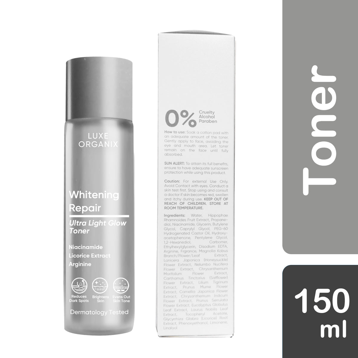 Luxe Organix Whitening Repair Toner 150ml