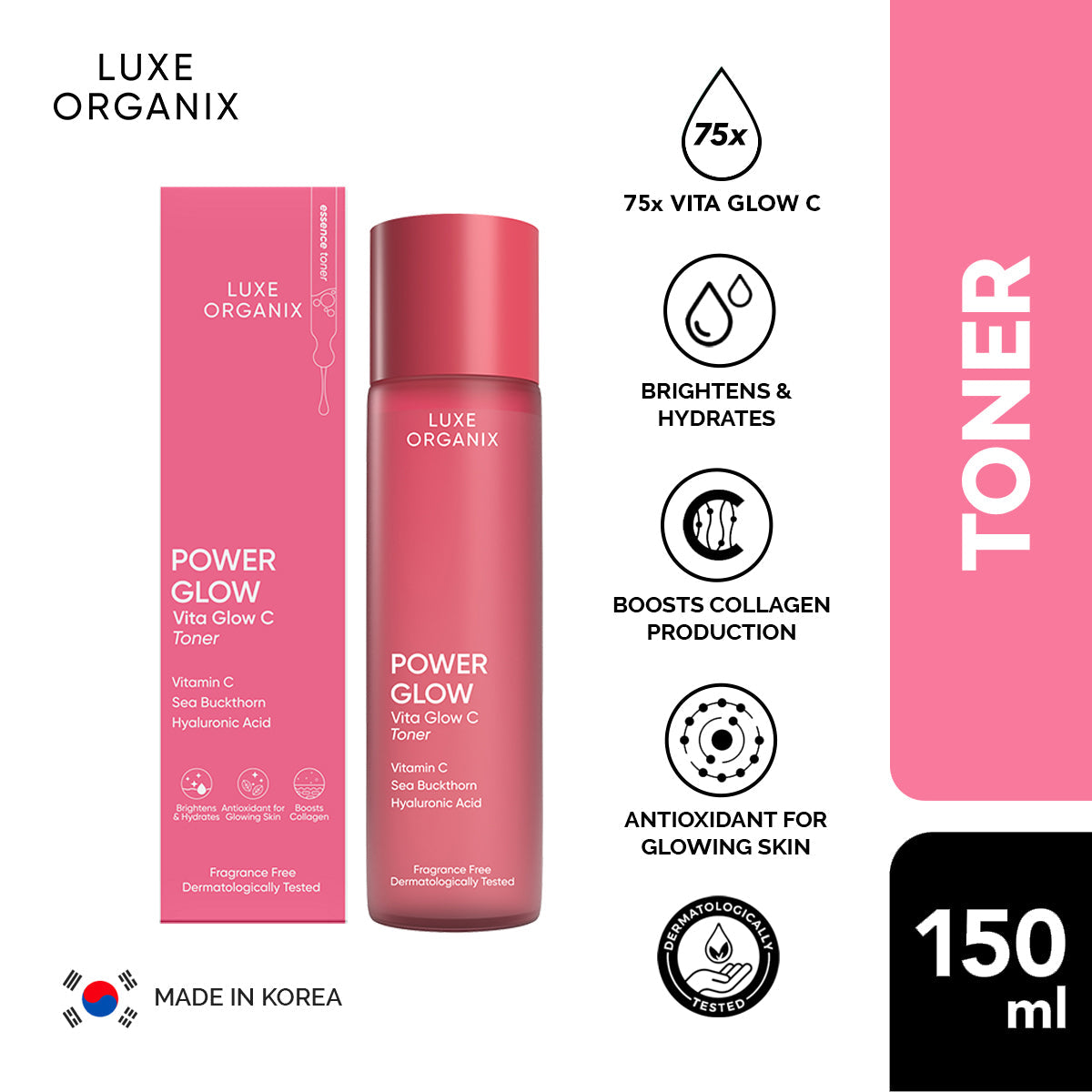 Luxe Organix Power Glow Essence Toner 150ml