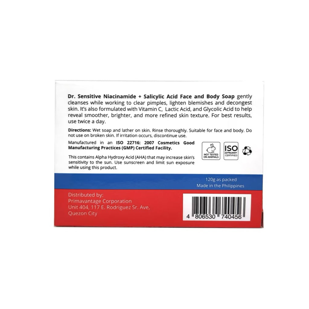 Dr. Sensitive Niacinamide & Salicylic Acid Soap 120g