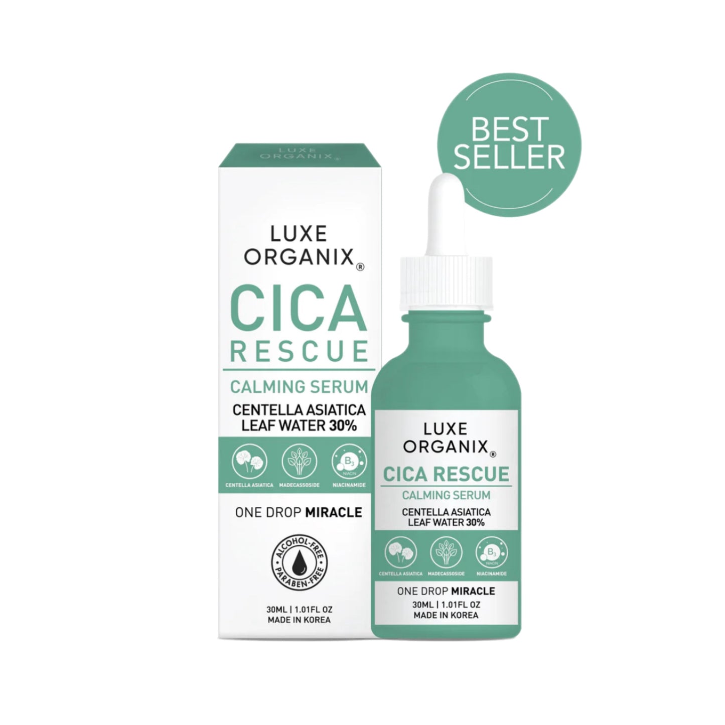 Luxe Organix Cica Rescue Calming Serum 30ml
