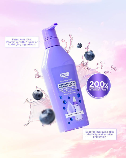 Fresh Skinlab Blueberry Acai Retinol Advanced Wrinkle Repair Serum Bodywash 500ml