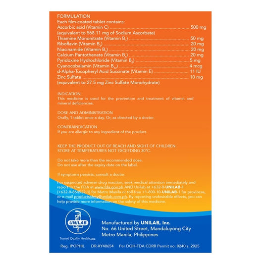 ENERVON Z Plus Energy + Immunity Film Coated Tablet 28+4 Free