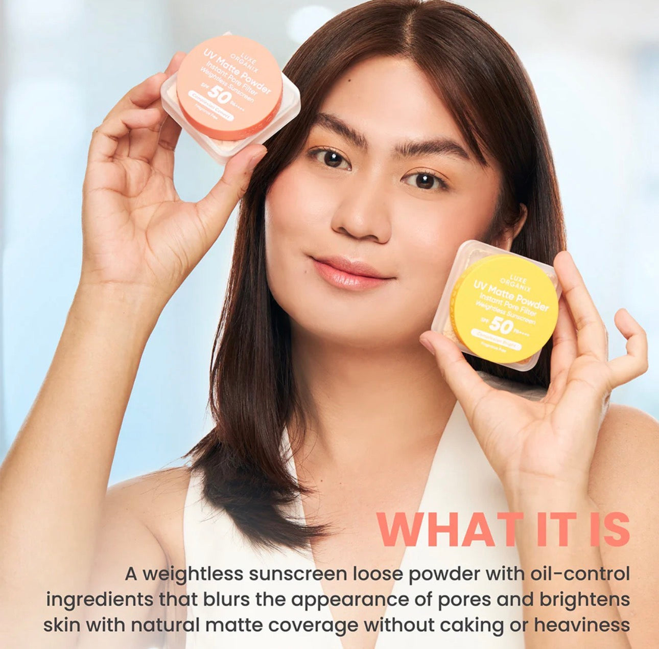 Luxe Organix UV Matte Powder Instant Pore Filter Weightless Sunscreen Complexion Bright 15g